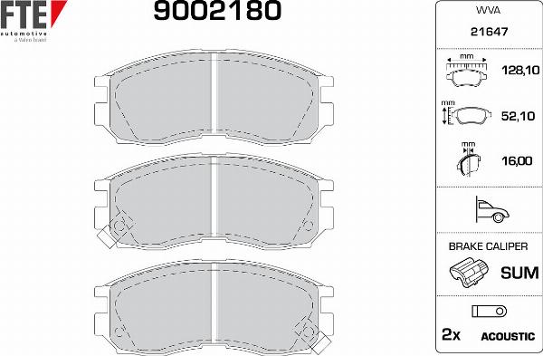 FTE 9002180 - Set placute frana,frana disc aaoparts.ro