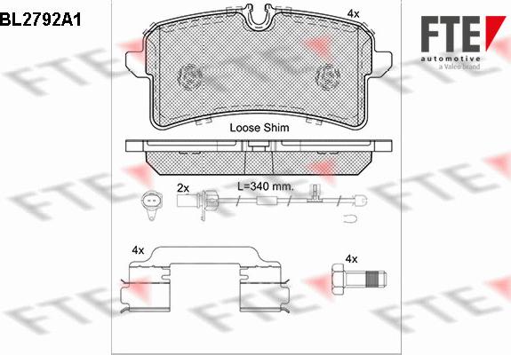 FTE BL2792A1 - Set placute frana,frana disc aaoparts.ro