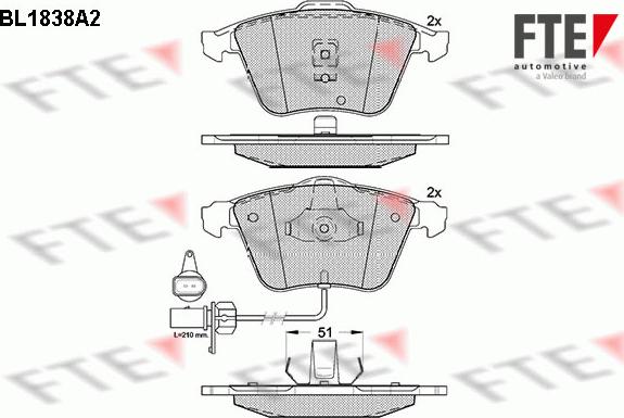 FTE BL1838A2 - Set placute frana,frana disc aaoparts.ro