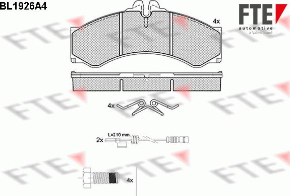 FTE BL1926A4 - Set placute frana,frana disc aaoparts.ro