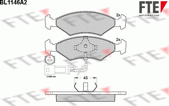 FTE BL1146A2 - Set placute frana,frana disc aaoparts.ro