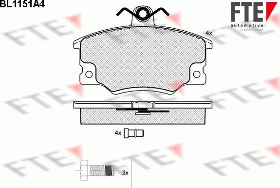 FTE BL1151A4 - Set placute frana,frana disc aaoparts.ro