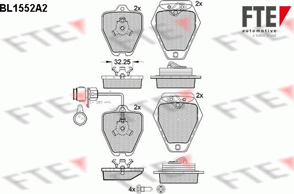 FTE BL1552A2 - Set placute frana,frana disc aaoparts.ro