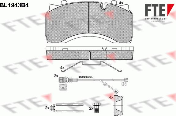 FTE BL1943B4 - Set placute frana,frana disc aaoparts.ro