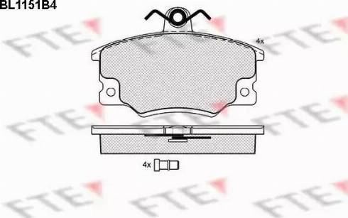 FTE BL1151B4 - Set placute frana,frana disc aaoparts.ro