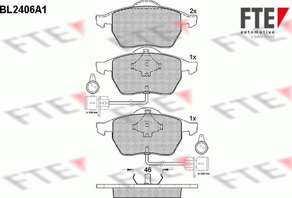 FTE BL2406A1 - Set placute frana,frana disc aaoparts.ro
