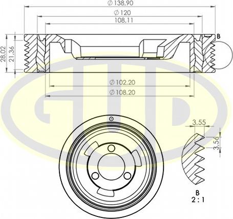G.U.D. GCP701192 - Fulie curea, arbore cotit aaoparts.ro
