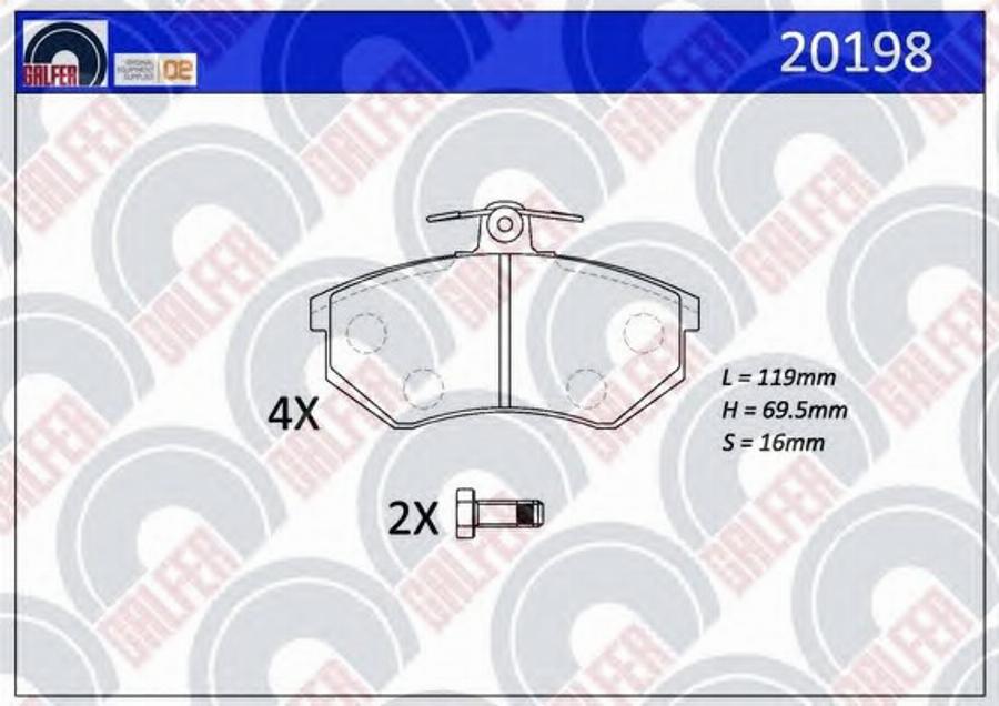 Galfer 20198 - Set placute frana,frana disc aaoparts.ro