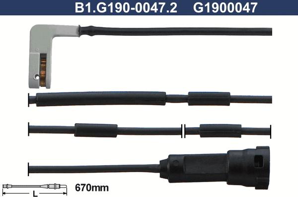 Galfer B1.G190-0047.2 - Senzor de avertizare,uzura placute de frana aaoparts.ro