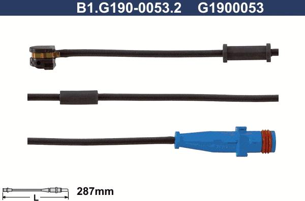 Galfer B1.G190-0053.2 - Senzor de avertizare,uzura placute de frana aaoparts.ro
