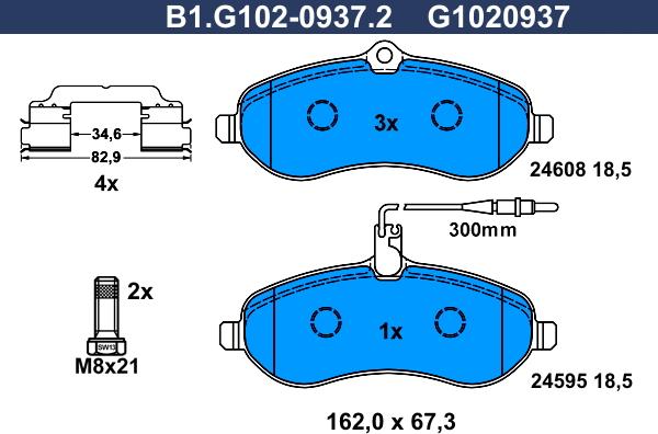 Galfer B1.G102-0937.2 - Set placute frana,frana disc aaoparts.ro