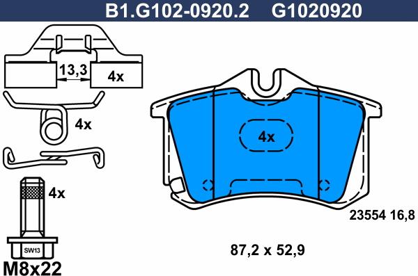 Galfer B1.G102-0920.2 - Set placute frana,frana disc aaoparts.ro