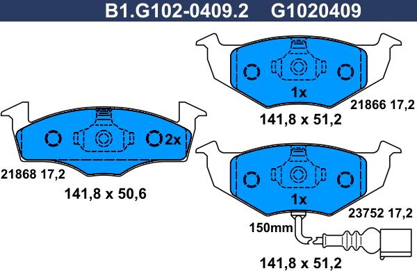 Galfer B1.G102-0409.2 - Set placute frana,frana disc aaoparts.ro