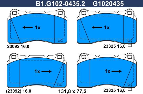 Galfer B1.G102-0435.2 - Set placute frana,frana disc aaoparts.ro