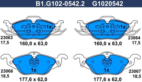 Galfer B1.G102-0542.2 - Set placute frana,frana disc aaoparts.ro
