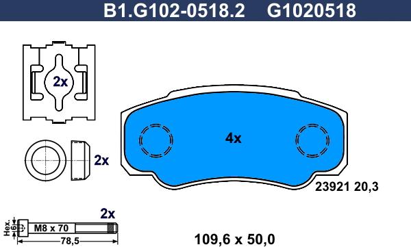 Galfer B1.G102-0518.2 - Set placute frana,frana disc aaoparts.ro