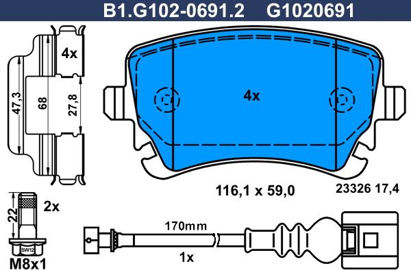 Galfer B1.G102-0691.2 - Set placute frana,frana disc aaoparts.ro