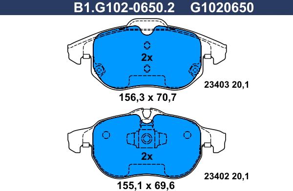 Galfer B1.G102-0650.2 - Set placute frana,frana disc aaoparts.ro