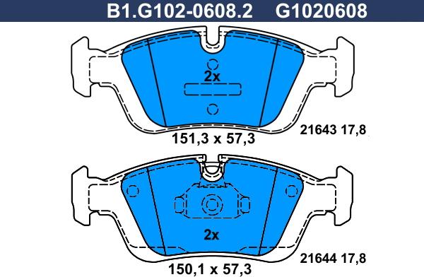 Galfer B1.G102-0608.2 - Set placute frana,frana disc aaoparts.ro