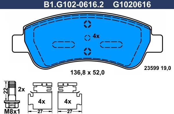 Galfer B1.G102-0616.2 - Set placute frana,frana disc aaoparts.ro