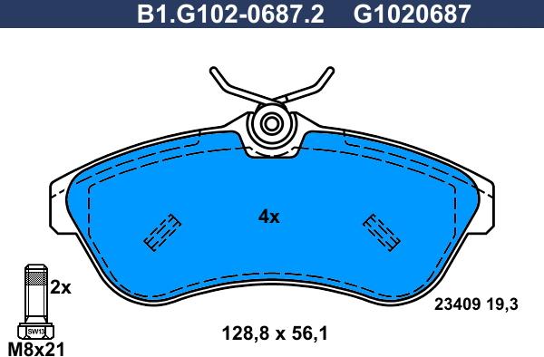 Galfer B1.G102-0687.2 - Set placute frana,frana disc aaoparts.ro