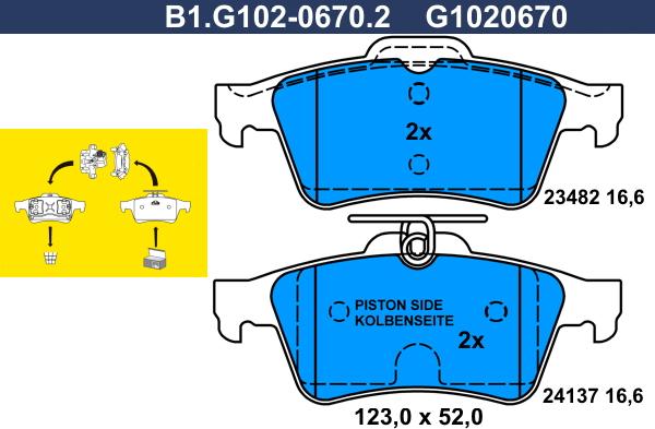 Galfer B1.G102-0670.2 - Set placute frana,frana disc aaoparts.ro