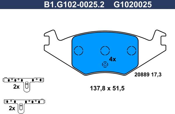 Galfer B1.G102-0025.2 - Set placute frana,frana disc aaoparts.ro