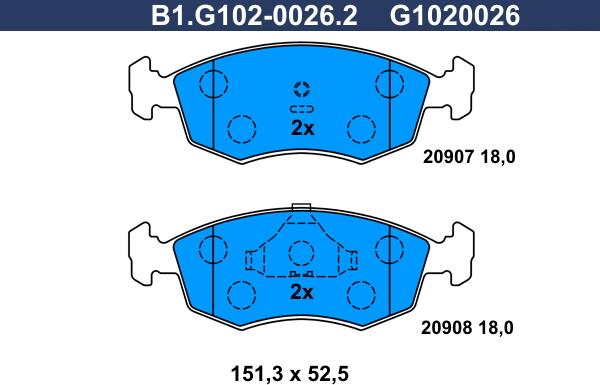 Galfer B1.G102-0026.2 - Set placute frana,frana disc aaoparts.ro
