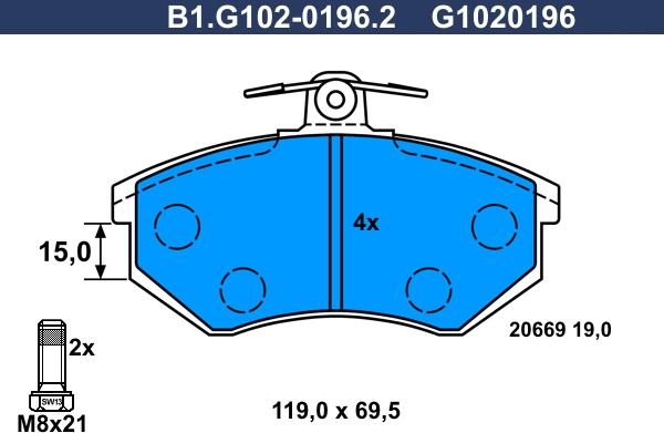 Galfer B1.G102-0196.2 - Set placute frana,frana disc aaoparts.ro