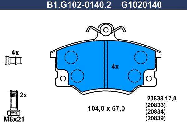 Galfer B1.G102-0140.2 - Set placute frana,frana disc aaoparts.ro