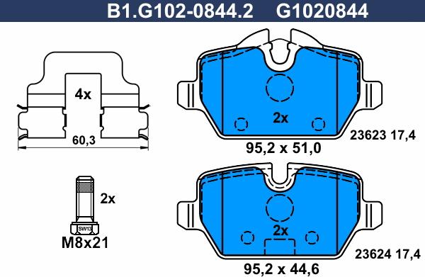 Galfer B1.G102-0844.2 - Set placute frana,frana disc aaoparts.ro