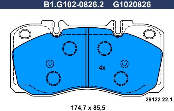 Galfer B1.G102-0826.2 - Set placute frana,frana disc aaoparts.ro