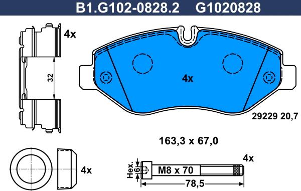Galfer B1.G102-0828.2 - Set placute frana,frana disc aaoparts.ro