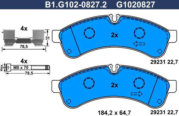 Galfer B1.G102-0827.2 - Set placute frana,frana disc aaoparts.ro
