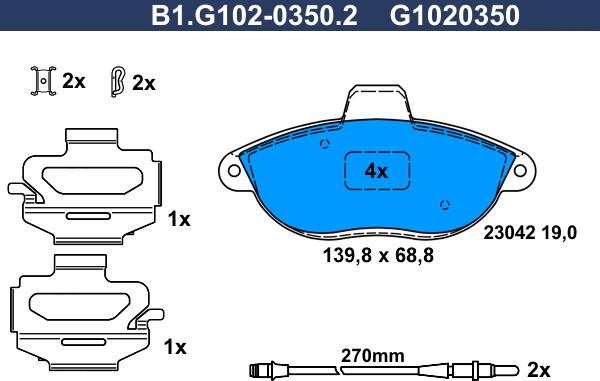 Galfer B1.G102-0350.2 - Set placute frana,frana disc aaoparts.ro