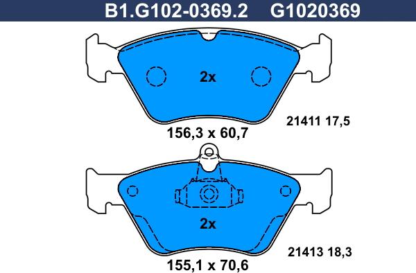 Galfer B1.G102-0369.2 - Set placute frana,frana disc aaoparts.ro