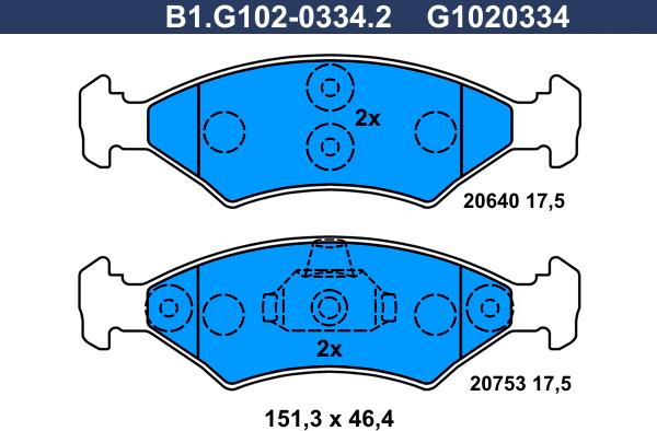 Galfer B1.G102-0334.2 - Set placute frana,frana disc aaoparts.ro