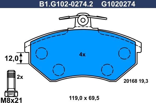 Galfer B1.G102-0274.2 - Set placute frana,frana disc aaoparts.ro