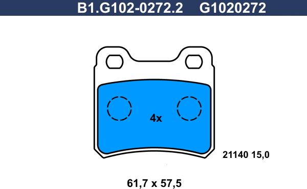 Galfer B1.G102-0272.2 - Set placute frana,frana disc aaoparts.ro