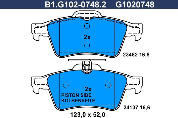 Galfer B1.G102-0748.2 - Set placute frana,frana disc aaoparts.ro