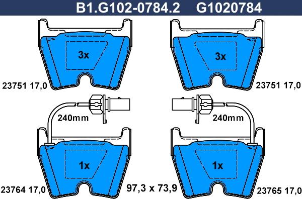 Galfer B1.G102-0784.2 - Set placute frana,frana disc aaoparts.ro