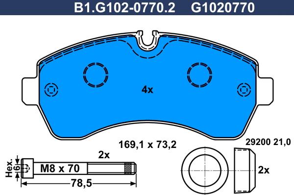 Galfer B1.G102-0770.2 - Set placute frana,frana disc aaoparts.ro