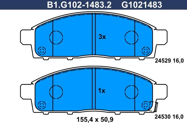 Galfer B1.G102-1483.2 - Set placute frana,frana disc aaoparts.ro