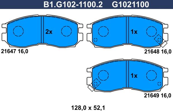 Galfer B1.G102-1100.2 - Set placute frana,frana disc aaoparts.ro