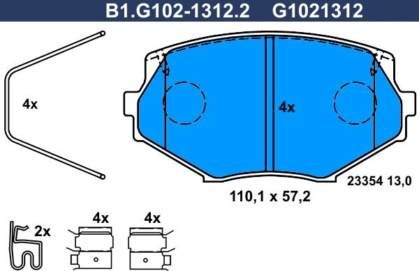 Galfer B1.G102-1312.2 - Set placute frana,frana disc aaoparts.ro