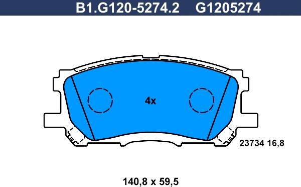 Galfer B1.G120-5274.2 - Set placute frana,frana disc aaoparts.ro