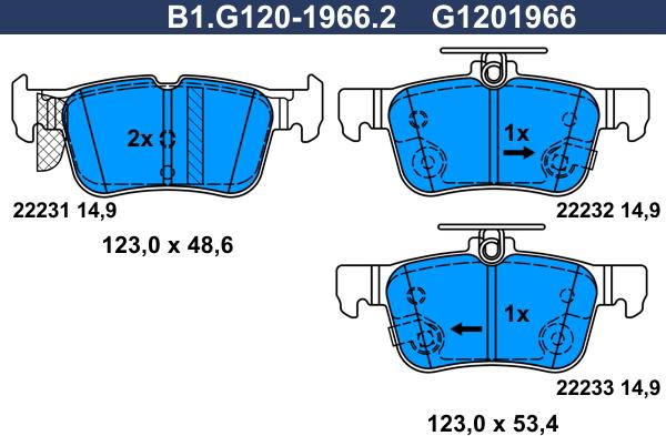Galfer B1.G120-1966.2 - Set placute frana,frana disc aaoparts.ro