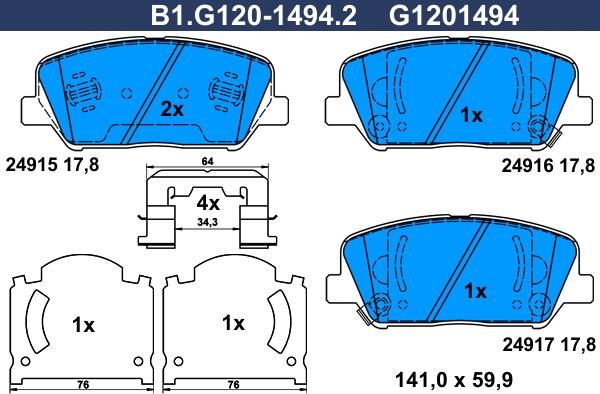 Galfer B1.G120-1494.2 - Set placute frana,frana disc aaoparts.ro