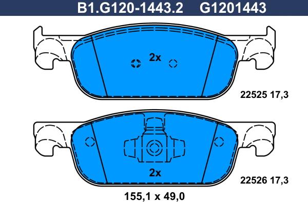 Galfer B1.G120-1443.2 - Set placute frana,frana disc aaoparts.ro