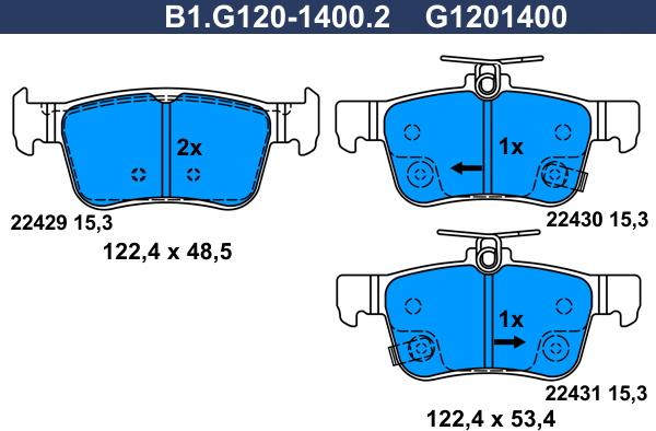 Galfer B1.G120-1400.2 - Set placute frana,frana disc aaoparts.ro